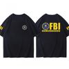 25 Plus Size Cotton Fbi Letter Printed T-shirt Military Style Cotton Jacket Short Sleeved Half Sleeved Casual Round Neck T-shirt