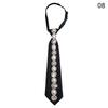 Cravate Punk Mode Pré-nouée JK Preppy Décor Strass Nœud Papillon Vintage Cravate Réglable pour Hommes Femmes Chemise d'Uniforme
