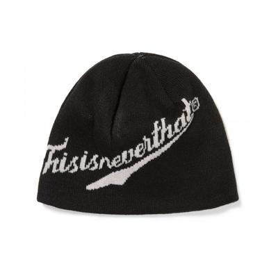 Thisisneverthat Script Logo No Cuff Beanie Black