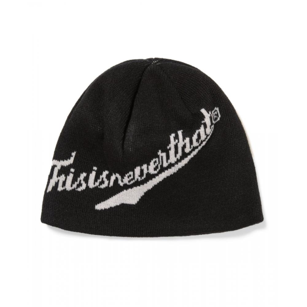 Thisisneverthat Script Logo No Cuff Beanie Black F