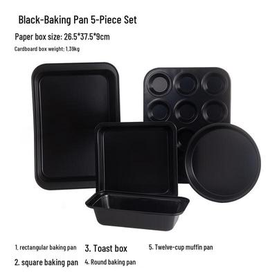 Lilang 5-Piece Black Baking Mold and Pan Set
