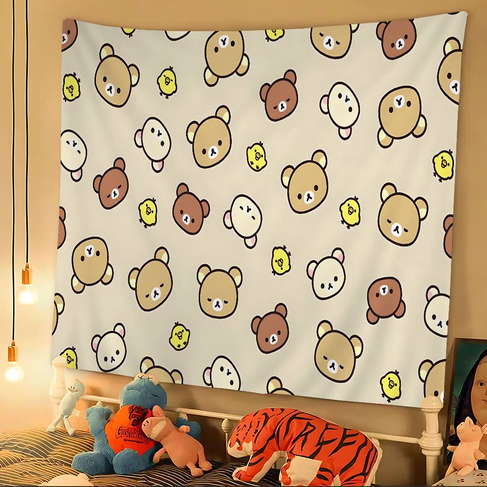 Popular Cute R-Rilakkuma Character Cartoon Tapestry Art Science Fiction Room Home Decor Art Home Decor