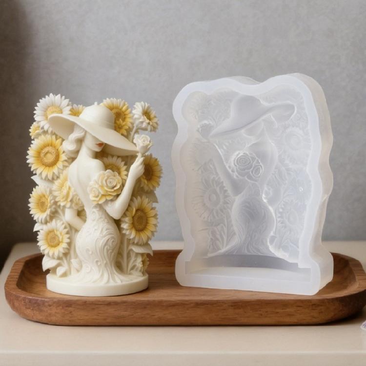 Floral Lady Silicone Candle Molds For Handmade Candle Soap Chocolate Holiday Gift Home Decoration and Resin Casting