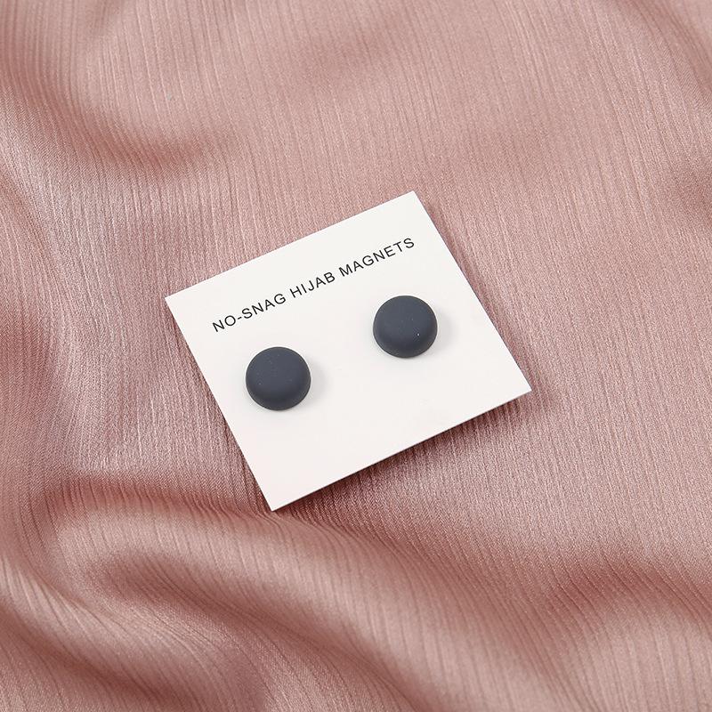 Fashion Matte Silk Scarf Hijab Magnetic Brooch Hijab Round Clip For Women Shawl Muslim Strong Magnetic Button Turban Accessories