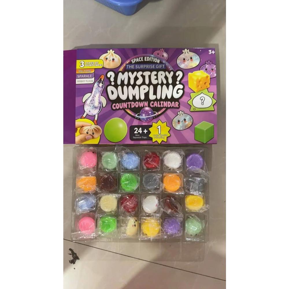 Zachte Mystery Dumpling Adventskalender Fidget Langzame Veerkracht 24-Dagen Aftelkalender Angstverlichting Ontspanning Kerst as show
