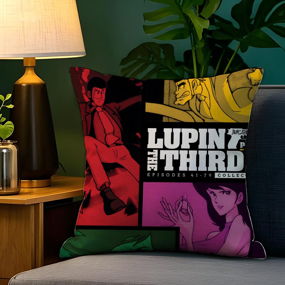 Cartoon Comic Arsene L-Lupin The Third 4 Pillow Case Natural Linen Pillow Case Double-Sided Decor Sofa Pillowcase Home Decor