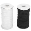 Elastic Band Flat Sewing Rope Cord String DIY Sleeve Mask Making High Elastic 100 Yard Roll(Black White )