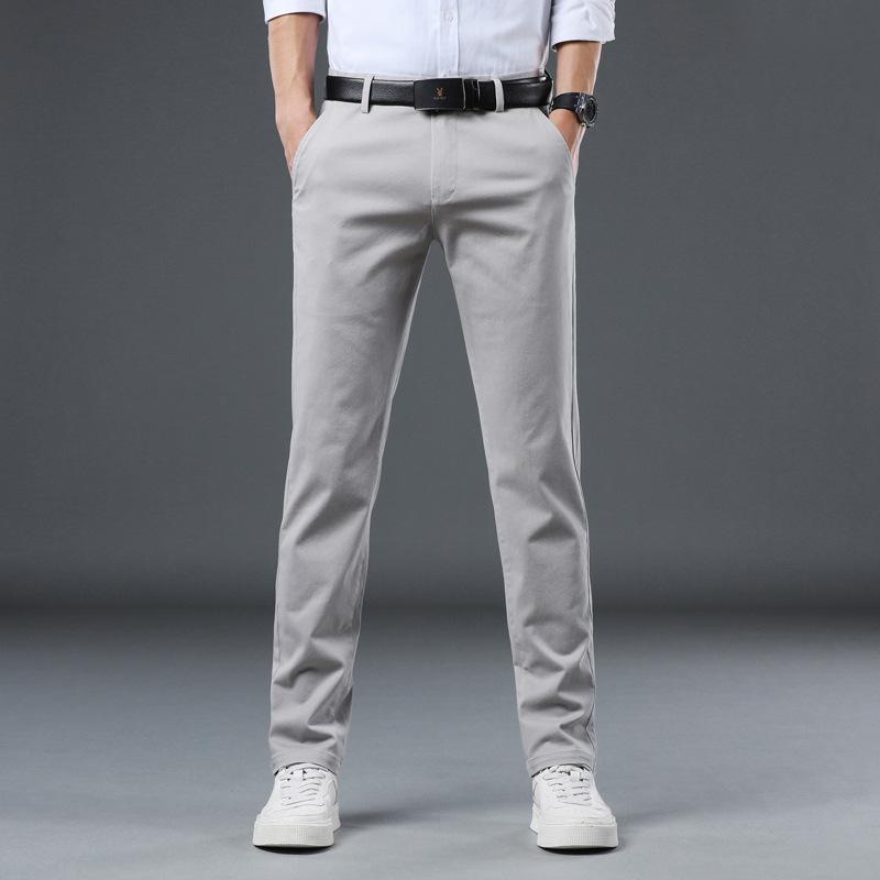 Spring And Summer New Casual Pants For Men, Elastic Thin Fit, Slim Fit, Small Straight Tube, Youth, Multi-Color Men'S Casual Pants