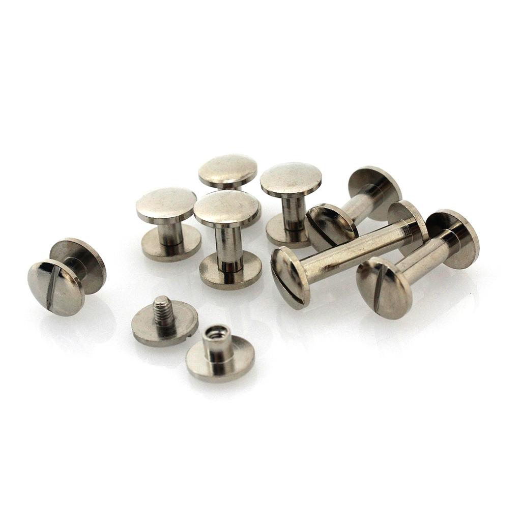 5 st Läderhantverk Bälte Plånbok Rostfritt stål Spiknitningar Chicago-skruvar