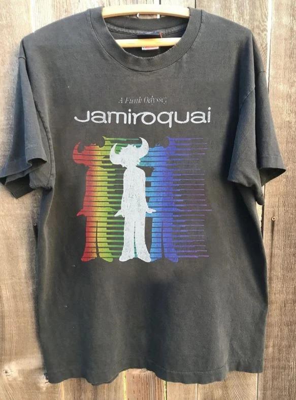 Jamiroquai Band Graphic REPRINT T-shirt Vintage High Street Sports T Shirts Rock Y2k Top Vintage Print Cotton Casual Tee Unisex
