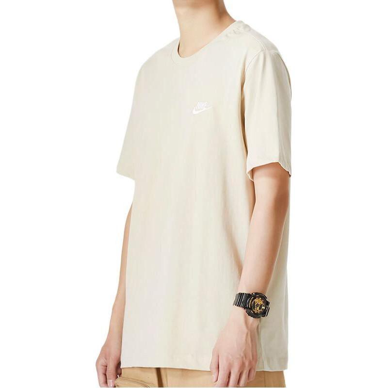 Nike T Shirts Men's Beige Crew Neck Moderate Straight Fit AR4999-206
