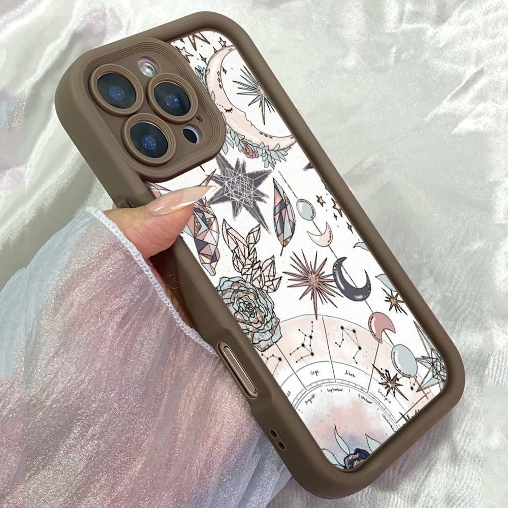 JT582 Witchy Zodiac Astro Moon for iPhone 17 16 15 14 13 12 11 Pro Max Samsung S26 S25 Ultra A17 A07 A56 A16 Xiaomi 15T Redmi 15c 14C Soft Case