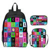 16 Inch Children's Backpack 3-piece Set Alphabet Lore Alphabet Legend Elementary School Backpack Shoulder Bag Pencil Case