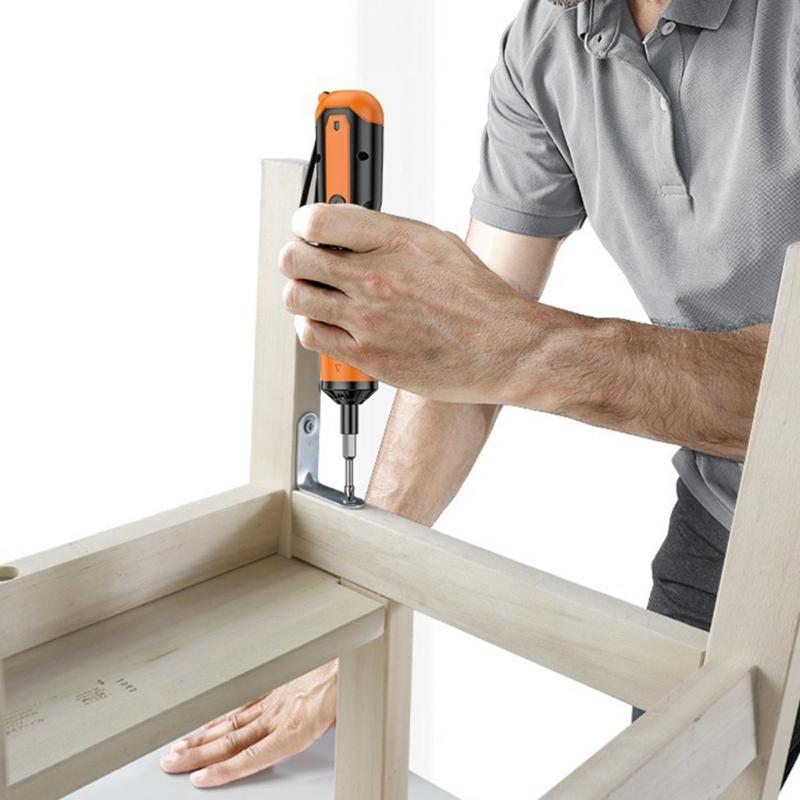 Portable Wireless Electric Screwdriver with Reversible Function Multiple Bit Ergonomic Design Charging Lithium Batteries