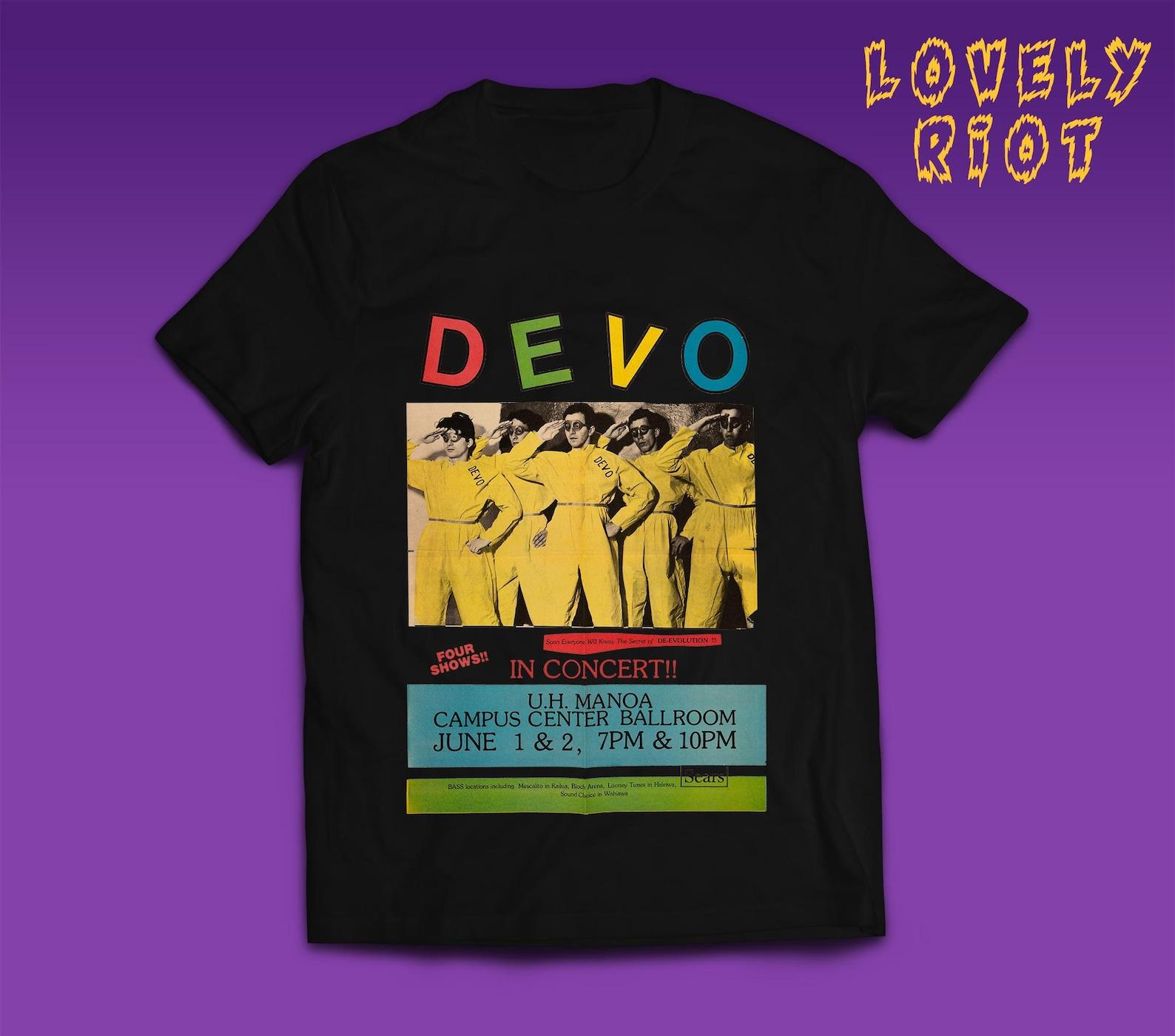 Devo Live T-Shirt: Vintage Tee, Punk Rock, alternative rock, rocknroll, new wave, industrial, synth-pop, Booji Boy, D-EVOLUTION 4XL