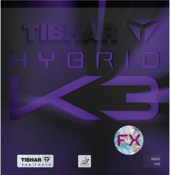 TIBHAR Table Tennis Rubber Hybrid K3 FX Max Red