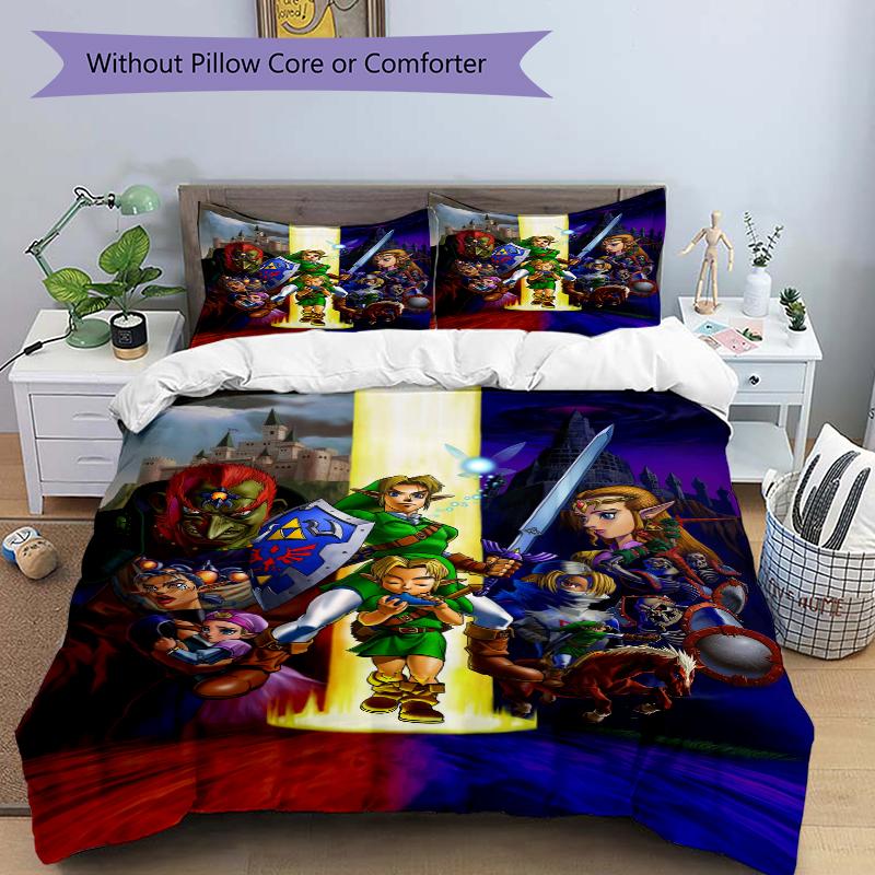 3Pcs Heroic Adventure Light Vs Darkness Bedding Set Soft Fabric Duvet Cover Pillowcases Home Christmas Xmas Halloween Gift 1 Duvet Cover 2 Pillowcase