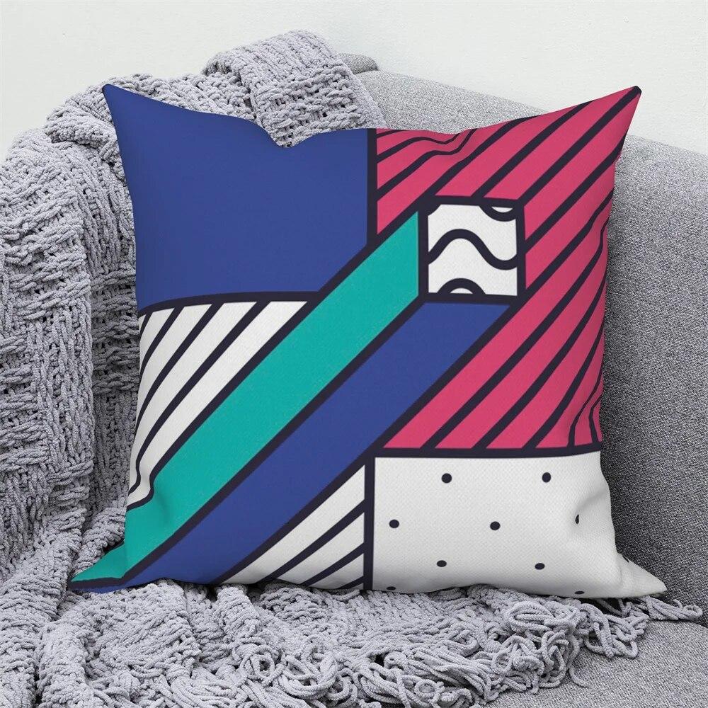 Față de pernă nordică Home Canapea Husă de pernă decorativă, geometrică, colorată
