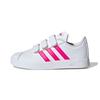 Adidas VL COURT 2.0 Cmf Synthetic Leather Abrasion Resistant Low top Skateboard Shoes White Pink EG3880