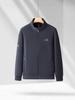 Men's Plus Size Stand Collar Fleece Jacket - Loose Fit for Autumn/Spring, Middle-Aged Style