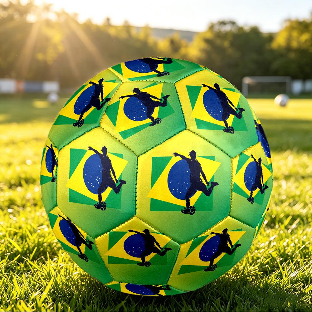Brasilien Fußball Aufdruck Größe 5 Fußball Ball Verschleißfest Standard Erwachsenen Trainingsfußball Fan Geschenk für Indoor Outdoor Spiel Sport