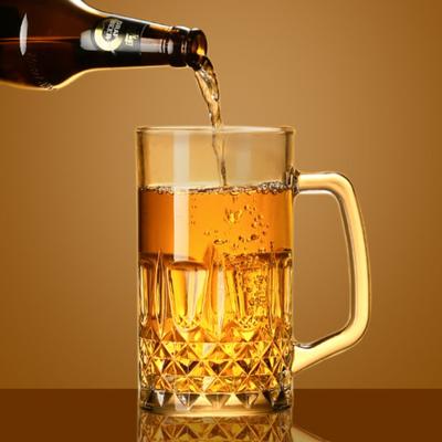 600ml Craft Beer Glass with Handle Heat Resistant Tea Cup Household Large Capacity Beer Glass Transparent Drinkware Water Mug