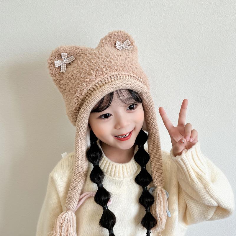 Baby pullover hat cartoon cute woolen hat hat wool men and women in winter thickened and cute fluff children's care