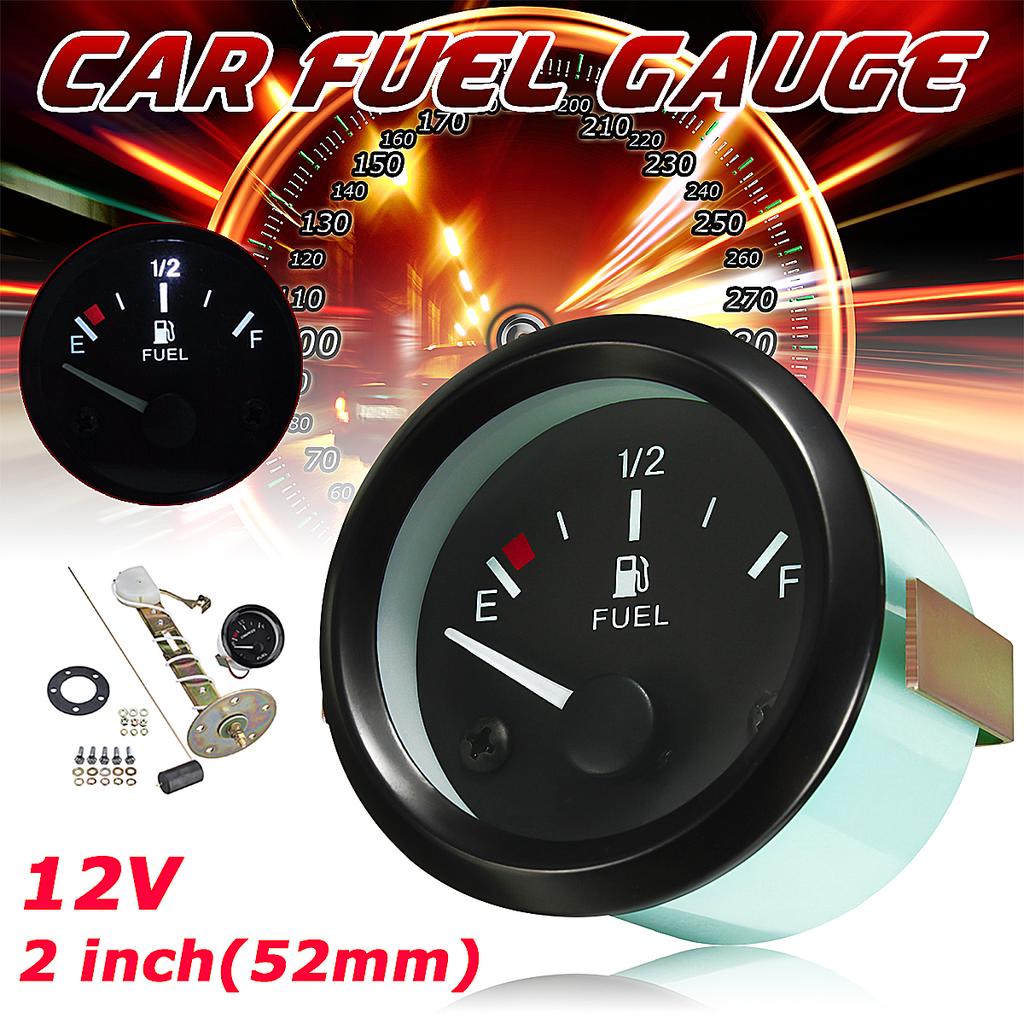 12V 2" 52mm Car LED Fuel Level Gauge Universal Fuel Sensor E-1/2-F Pointer Meter 12V 2" 52mm Car LED Fuel Level Gauge Universal Fuel Sensor E-1/2-F Pointer Meter