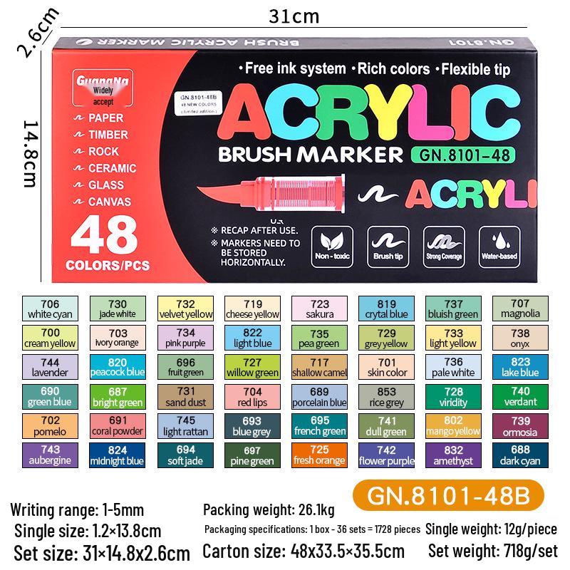 Acrylic Soft Tip Marker & Colored Pencil Set for Students & Anime Art