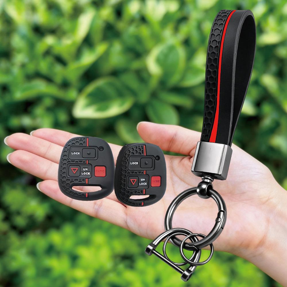Keychain Silicone Car Key Fob Case Cover For TOYOTA CAMRY RAV4 PRADO COROLLA AVENSIS LAND CRUISER YARIS Lexus ES GS LS IS RX LX