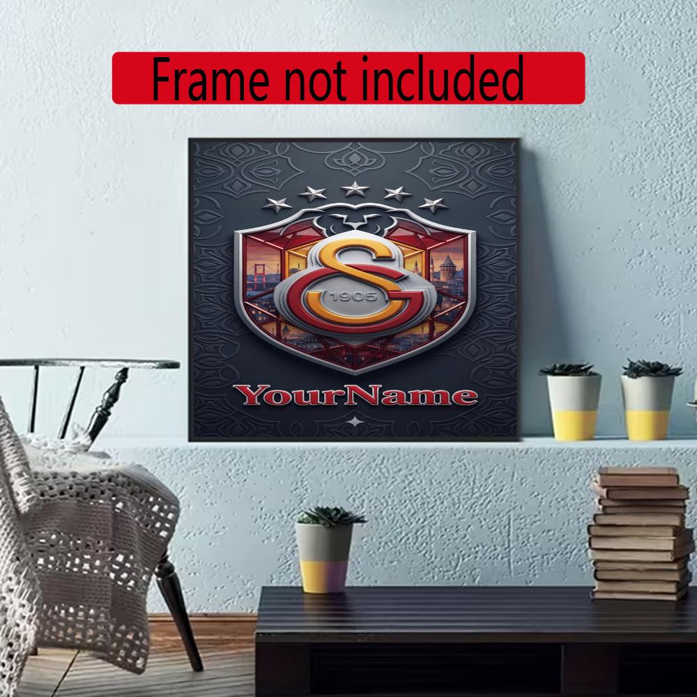 Galatasaray Personalized Name Round Diamond Painting Kit Diamond Embroidery Painting Rhinestones Mosaic Frameless Handwork Decoration Arts