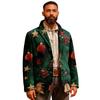 Herren Hässlicher Weihnachten Kord Warmtaschen Anzugjacke Strickjacke Herren Freizeitanzug