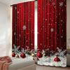 2 st 2D plattryck Julgardiner Festliga Snöflinga Digitaltryckta Polyesterdraperier Familjefest Dekoration Använd för