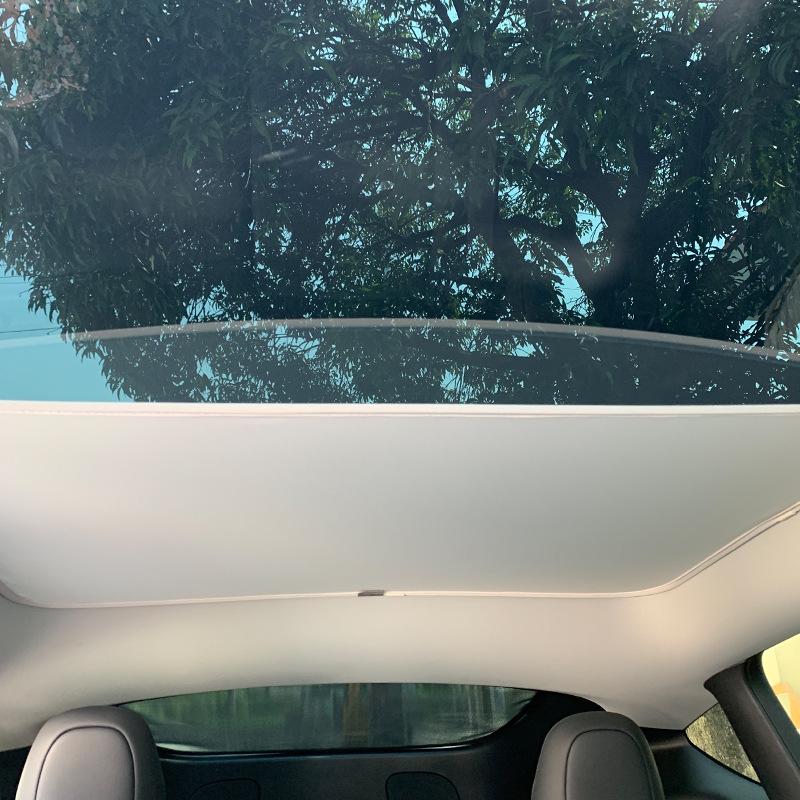 Sunroof Sunshades For Tesla Model 3 Y Juniper Highland 2020-2026 2025 Ice Cloth Buckle Front Rear Skylight Glass Roof Sun ShadeWindshield Sunshades 1