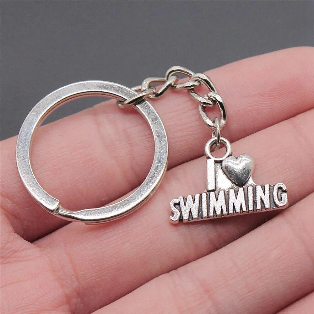 I Love Tags Keychains Decoration Popular Vintage Jewelry Ring Size 28Mm