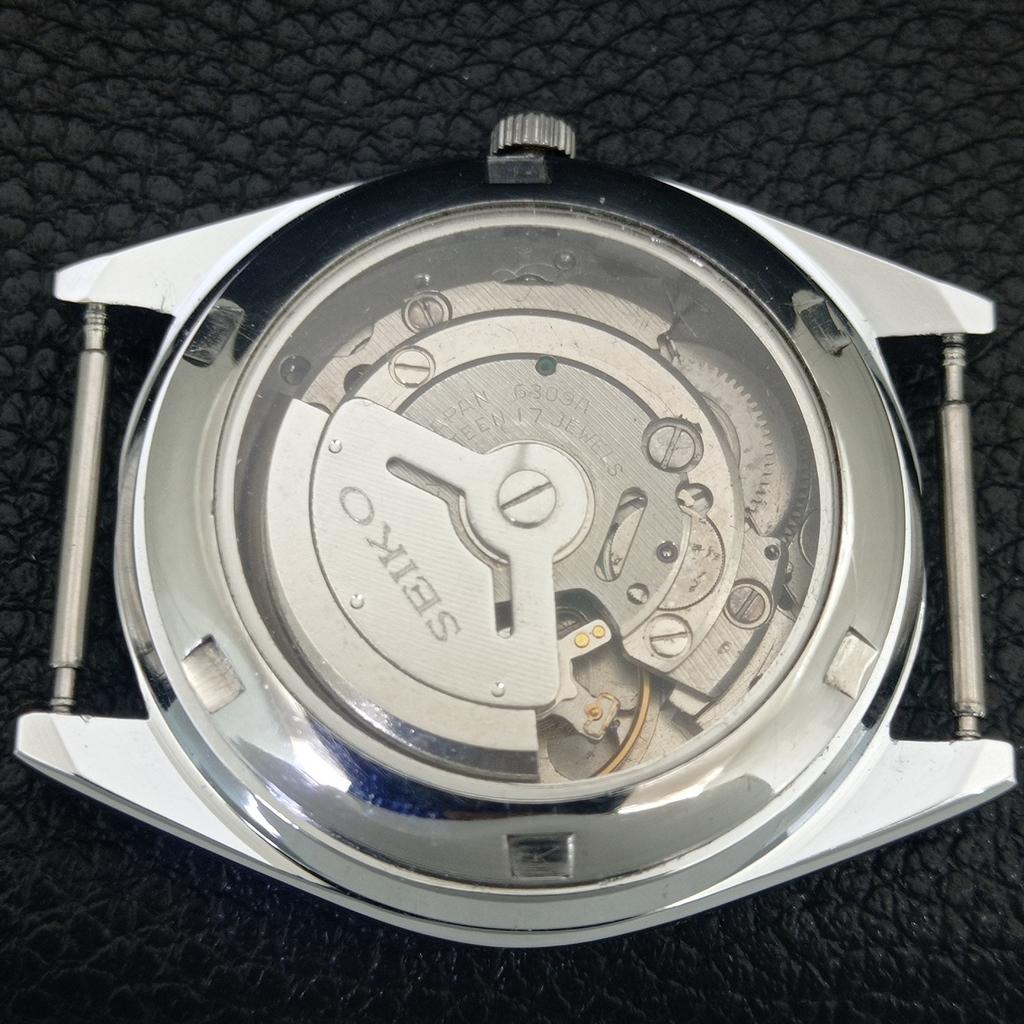 VINTAGE SEIKO 5 AUTOMATIC 6309A JAPAN MENS REFURBISHED BLACK WATCH a442429-1