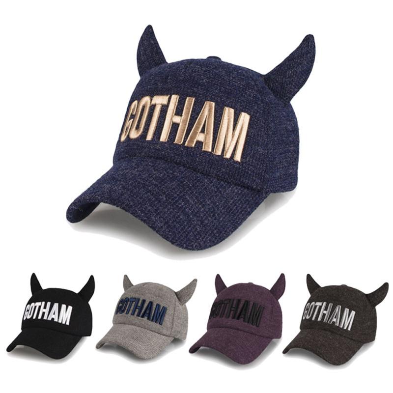 Women Casual Fashion Imp Horn Design Baseball Peaked Cap Sunbonnet ...