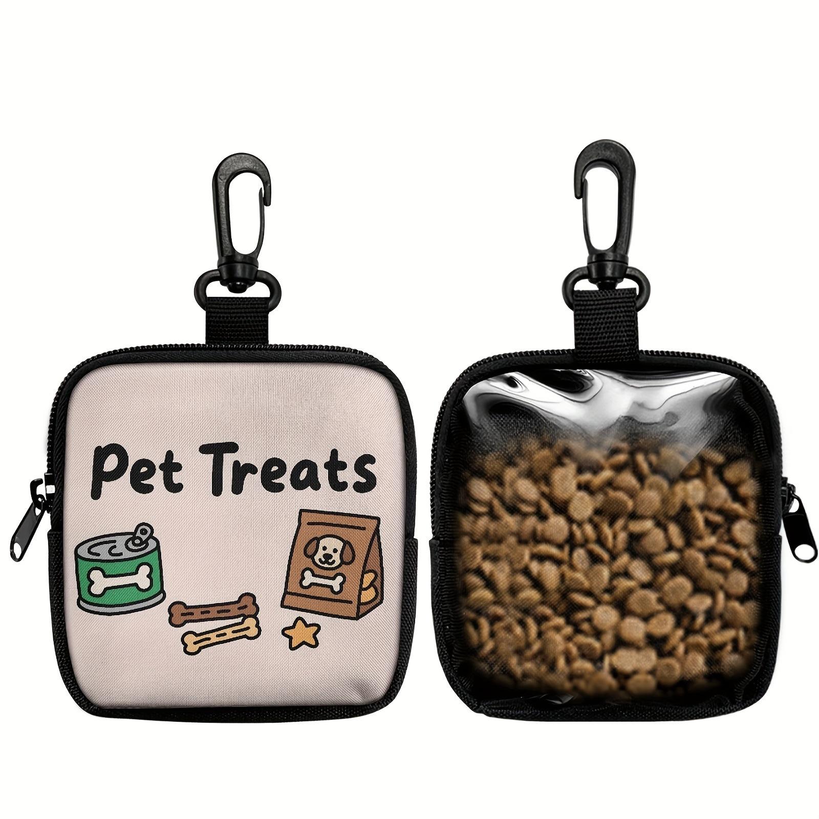 

1pc Dog Print Dog Treat Bag with Hook and Zipper - Pet Training Set, Puppy Pet Training Walking Bag,Dog Training Accessories