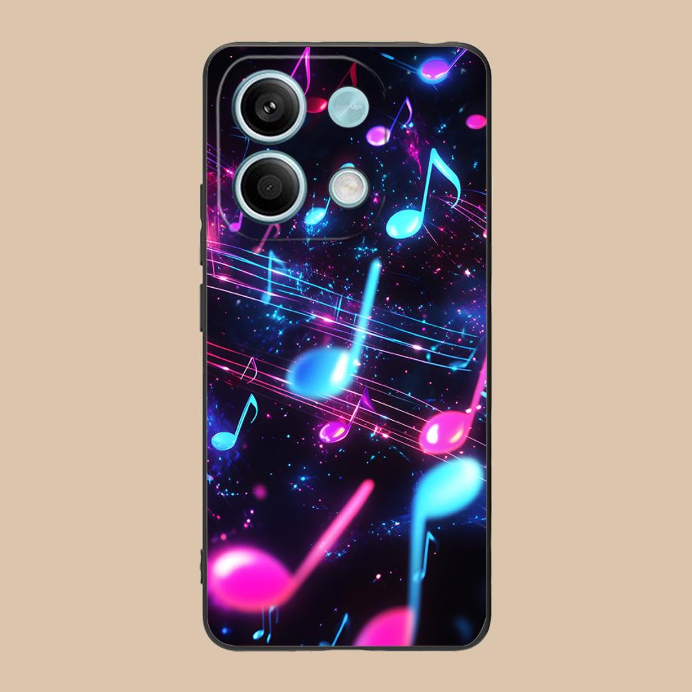 Musical Note Staff Mobile Phone Case for POCO M7 M6 M5 M4 M3 X7 X6 X5 X4 X3 Pro GT 5G Colorful Printing Cover Luxury Cellphones