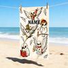 Custom Name Owl Art Stylish Digital Printing Beach Towel Quick‑Drying Absorbent Blanket for Beach Pool Gym Travel