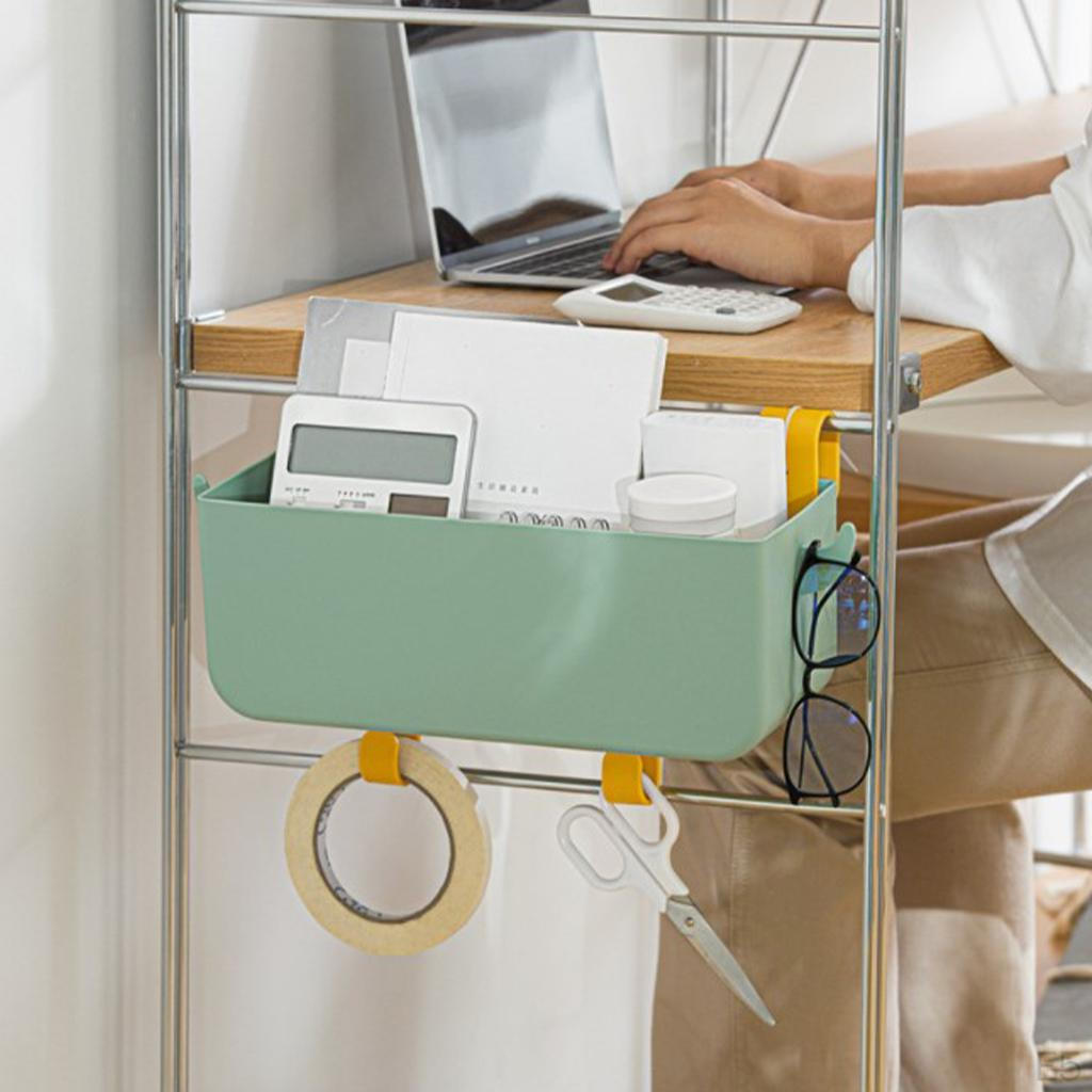 Bedside Hanging Storage Organizer with Hooks for Dorm Room Essentials