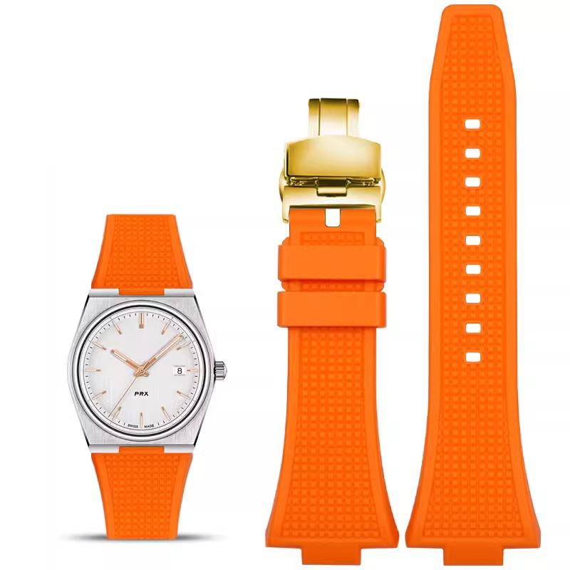 Watchband For Tissot PRX Series Super Player T137.407/T137.410 wristband Butterfly Buckle Men's High quality Watch Strap 26*12mm