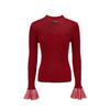 VEROMODA 2025 Autumn Lamb Wool Beaded Ruffle Sleeve Knit Top