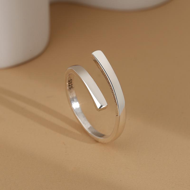 Women's S925 Sterling Silver Retro Thai Double Ring with Blackened Aged Finish