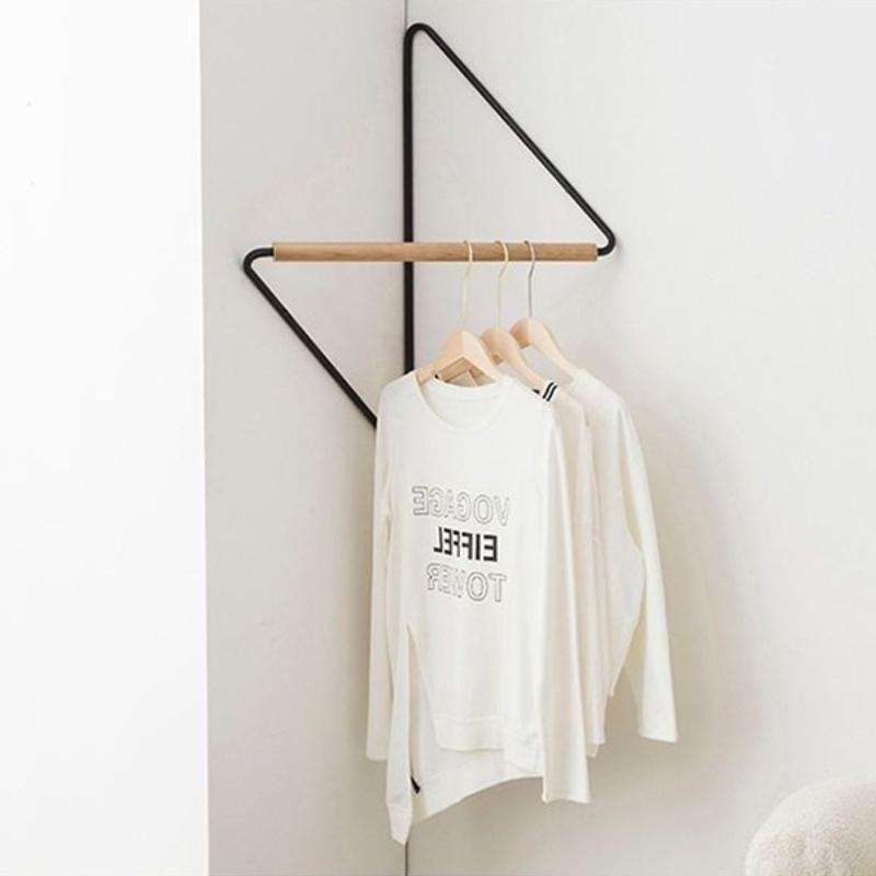 Eckaufhänger Schmiedeeisen Holz Kleiderständer Kreativ Modern Minimalistisch Kleiderschrank Möbel Für Zuhause Offener Schrank Schlafzimmermöbel