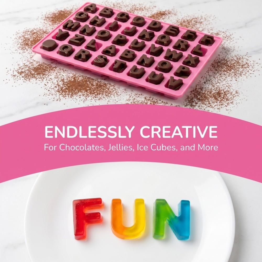 Non Stick Letter Chocolate Mold 48 Cavity Ice Cube Tray  Home Baking Kitchen DIY