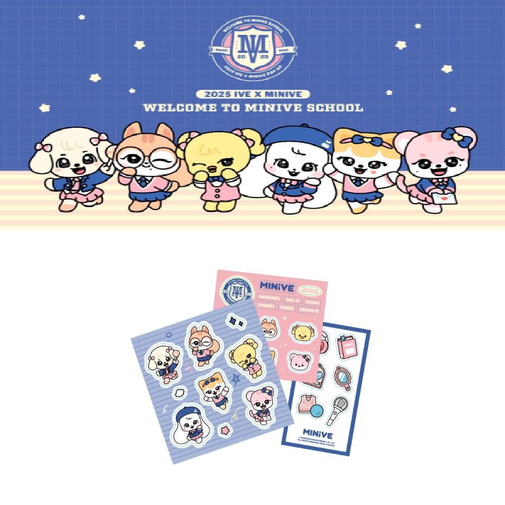 

Предзаказ 2025 IVE X MINIVE POP-UP Добро пожаловать в MINIVE Набор стикеров