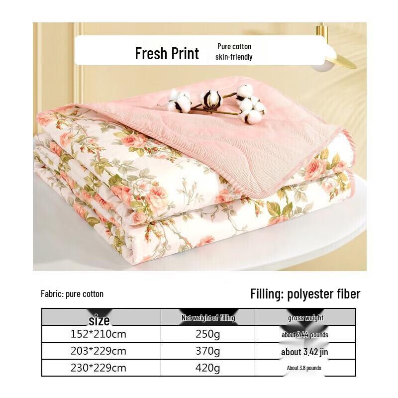 FUANNA 100% Cotton Summer Cooling Comforter
