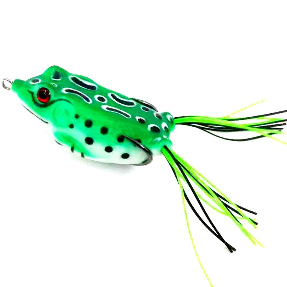 2PCS 3D Eyes Frog Lures 12g Weight Plastic Fishing Lure Durable Soft Tube Bait Wild Fishing