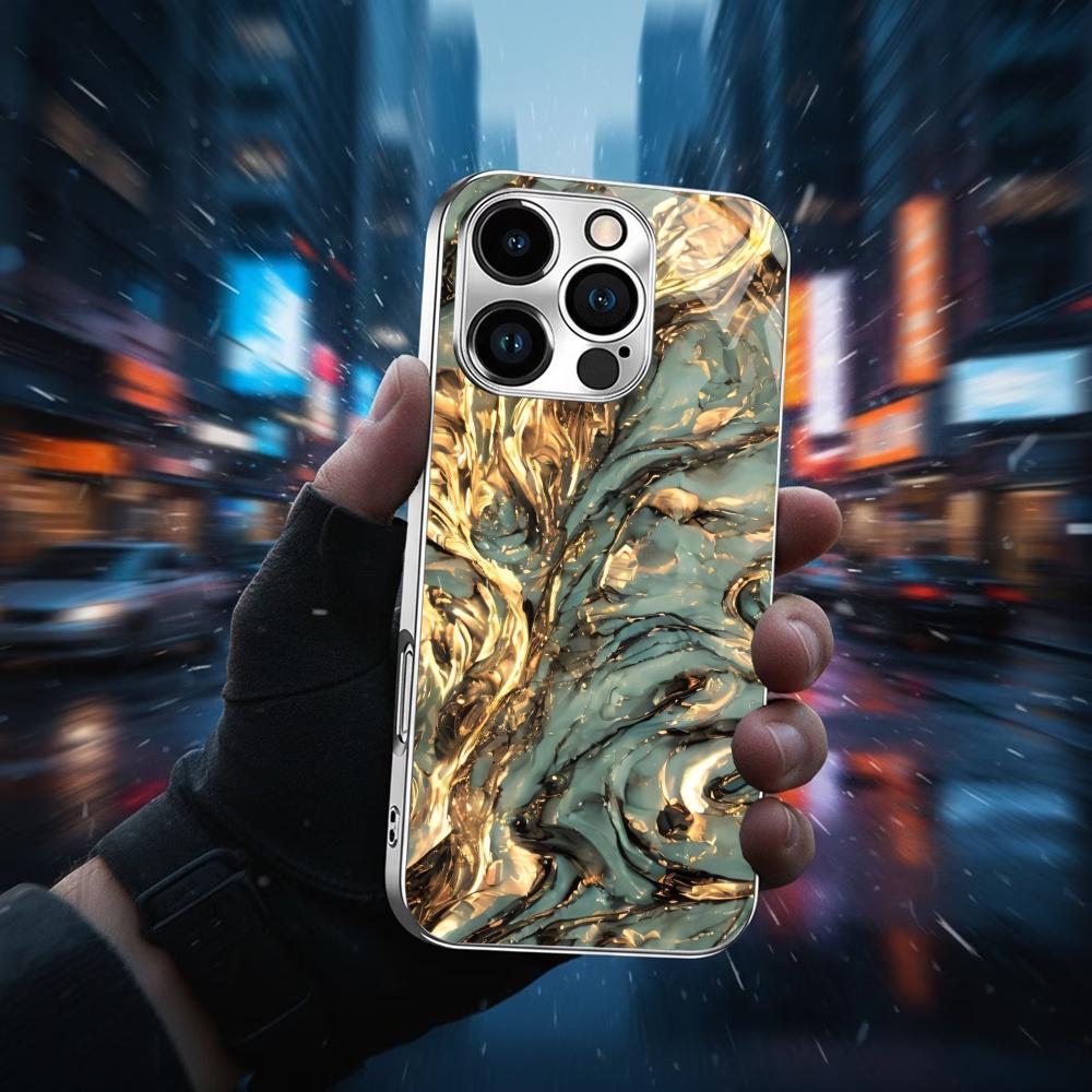 

Colorful For Electroplated Glass Phone Case For iPhone 17 16 15 14 13 12 11 Pro Max Plus 16E 17Air Cover iPhone 11 ProMax